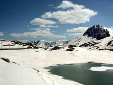 Glacier-covered mountain top